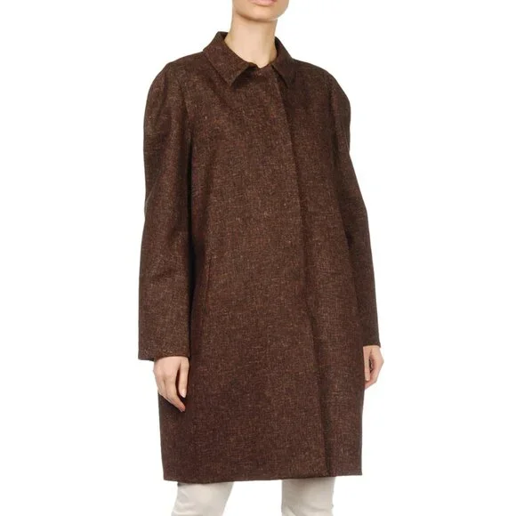 MARNI COAT LONG OVERSIZED JACKET MULTI COLOR WOOL CANVAS IT 46 / US 10